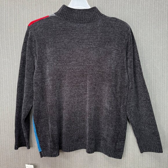 Alfred Dunner Womens XL Colorblock Sweater Multi-Color Long Sleeve Mock Neck - Picture 6 of 9